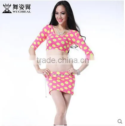Wuchieal Printing Sexy Dance Costume for Belly Dancer, Hot Sale Belly Dance Professional Practice Suit photo-3
