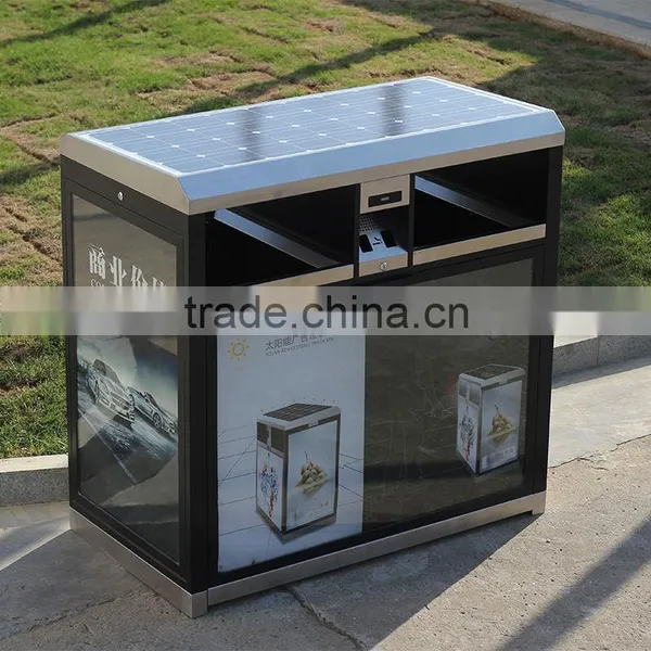 Outdoor Solar Energy Advertising Trash Bins HW-0018-2B