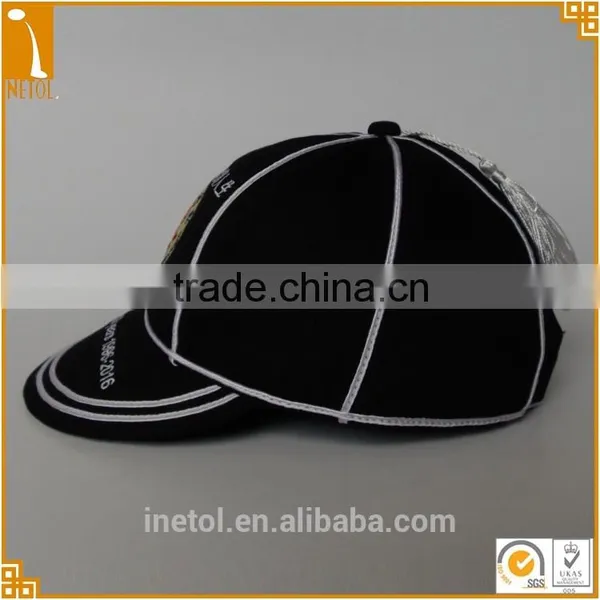 6 Panel Black 100% Cotton Embroidered Character Custom Baseball Cap Whoesale photo-3