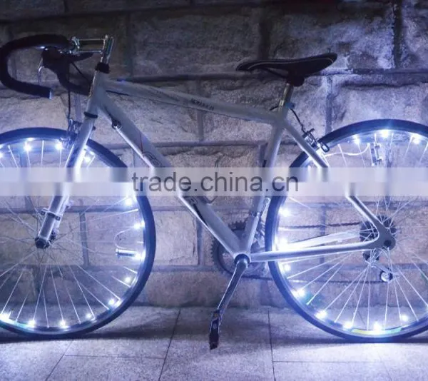 2016 Super bright 2.2m LED light string Colorful 20LED Bicycle Bike Wire Tyre Wheel Spoke Light with String Wire
