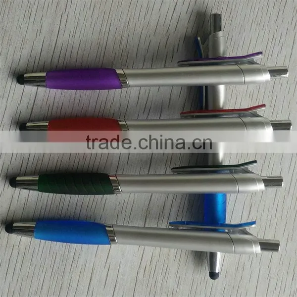 High Demand Export Products Lacquer Silver Barrel 2 in 1 Touch Screen Stylus Pen photo-3