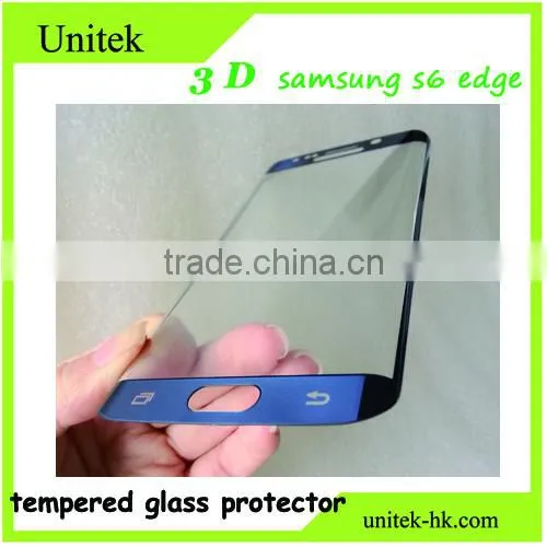 Factory Low Price!Premium Perfect For Samsung s6 Edge Electroplating With Wire Drawingblue Superhard 9H Tempered Glass Film Scre