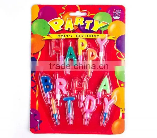 Hot sale birthday party decorations multi-colored paraffin wax stick candle
