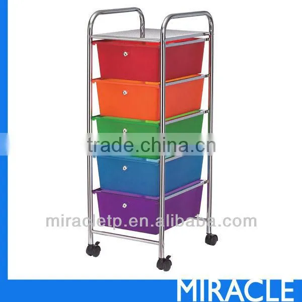5 -PP Plastic Drawer Storage Organizer Cart Furniture