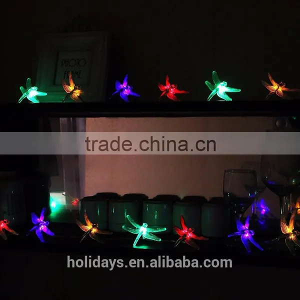 RGB Color 4.8M 20 LED Dragonfly Solar Light Chain photo-3