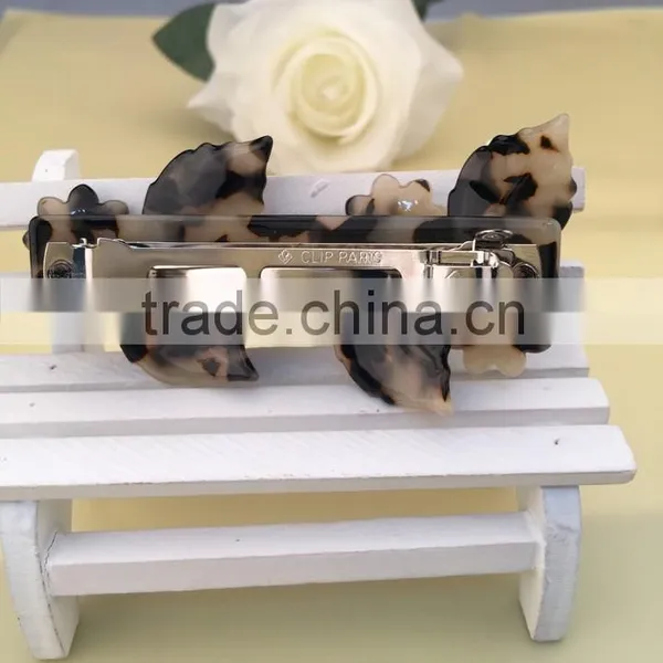 Wholesale Channel Hair Accessories Brand Barrettes Hair Clips for Thick Long Hair Magnetic Flower Leaves Hair Clip photo-2