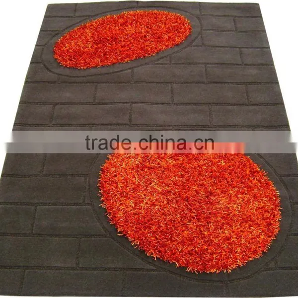 Modern Design Hand Tufted Texture Wool Carpet, Latexed Back With Cloth