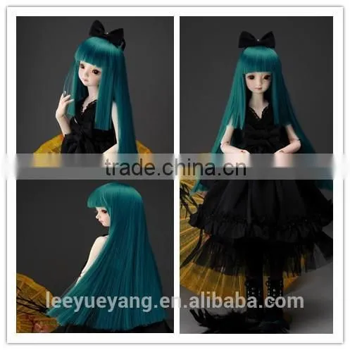 New Style Long Dark Blue Straight 1/4 BJD Doll Wig