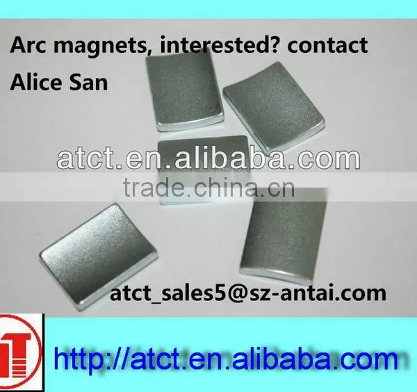 Arc shaped rare earth magnets