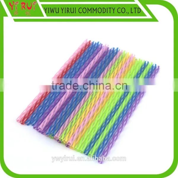 Factory Directly Supply Colorful Plastic Striped Straight Straws photo-5
