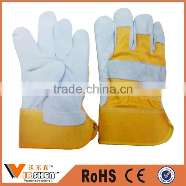 Manufacturers Reinforced Palm Cow Grain Double Palm for Heavy Duty Cheap Leather Work Gloves Indonesia photo-3