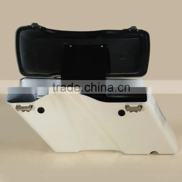 White Hard Saddlebag Trunk w/ Lid Latch For Road King Glide Softail DYNA photo-3