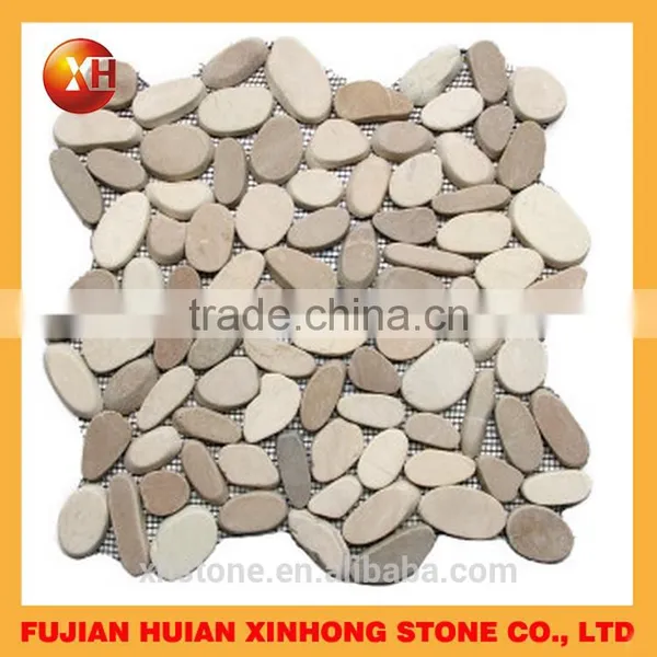 Flat Stone Mixed Pebble Tile, Pebble Tile for Wall Decoration photo-3