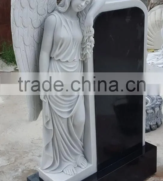 Hand Carved Natural Stone Angel Headstone photo-2