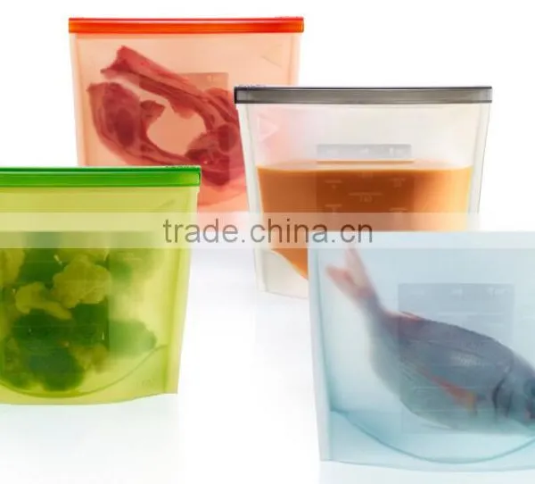 Fresh Vegetable Bag Silicone Food Bag With Zipper Food Freezer Bag photo-3