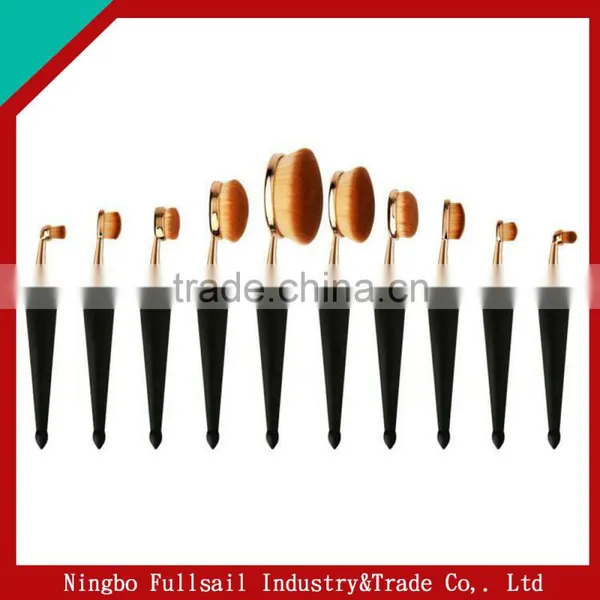 Newest Hot Sell Oval Tooth Brush Makeup Brush Set 10 Pcs / 5 Pcs Golden Beauty Makeup Brushes photo-2