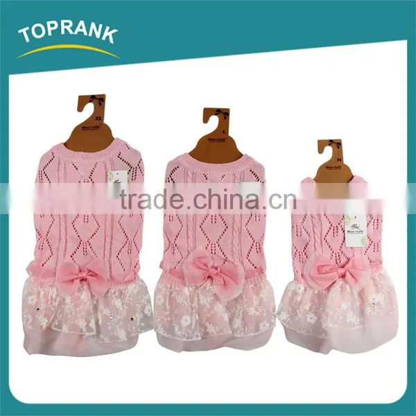 Dog Clothes Pet Accessories Pink Wedding Pet Dress Dog Clothes With Bowknot photo-4