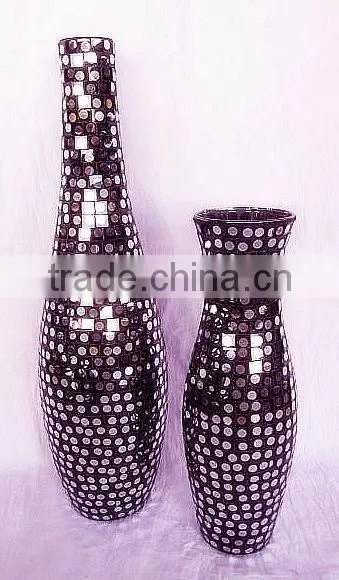 Customized China Professional Manufacturer Black Mosaic Vase Wholesale photo-4