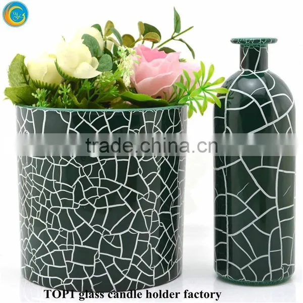 7 Day Glass Candles Green Mercury Glass Pillar Christmas Candle Holder photo-4