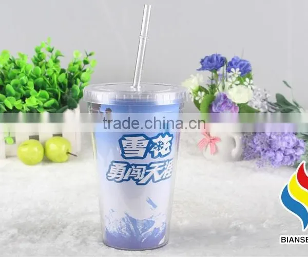 Double Wall Plastic Cup With Straw photo-5