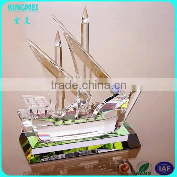 Wholesale Sailing Boat Model Office Decoration Crystal Sailing Boat photo-3