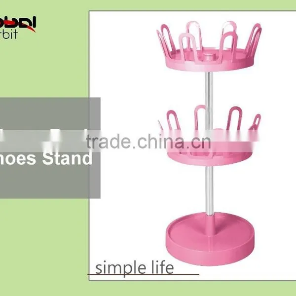 New Design Swivel ABS Slippers Rack, 2-tier Shoe Stand, Plastic Shoe Rack photo-4
