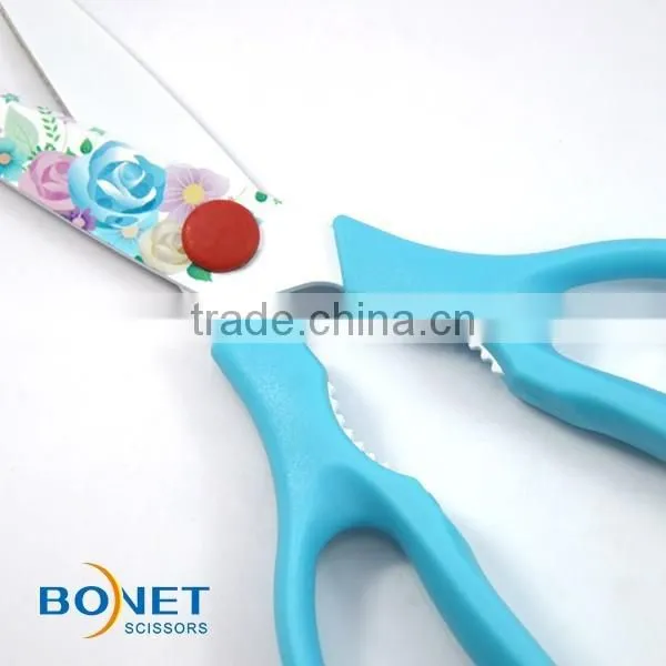 SKI0002 8-1/4" High Quality Non-stick Color Coating Kitchen Scissors photo-3