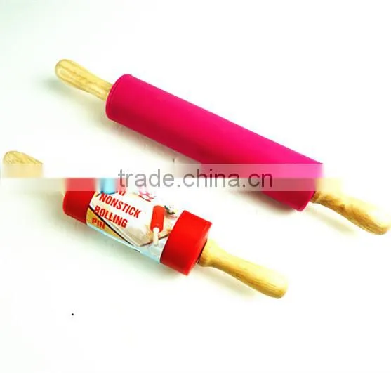 16161 Rolling Pin Non-Stick Silicone Surface Rolling Pin Wooden Rolling Pin Handl photo-4