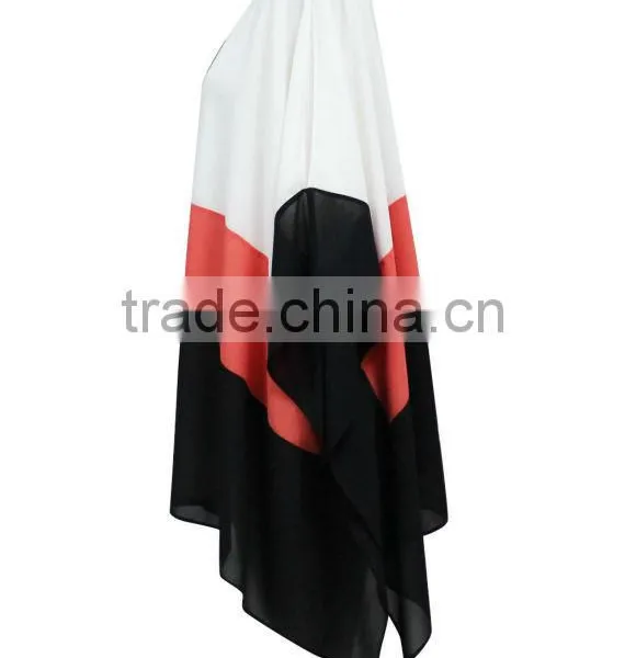 Girls/women Loose Fit White/red/black Chiffon Blouse Patterns photo-3