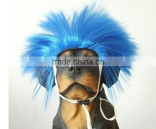 Blue Amazing Wig Pet Dog Cat Wigs Handsome Pet Wig photo-2