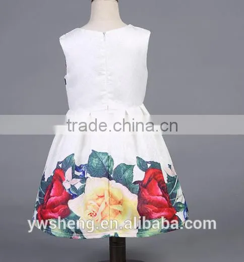 2016 Children Latest Frocks Design Princess Dresses Girls Chevron Prints Lovely Sleeveless Print Dress Photography photo-3