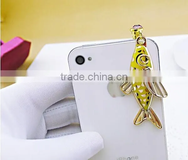 2015 Fish Style Cell Phone Ear Cap Various Phone Jewelry Accessory Dust Plug for Women photo-2