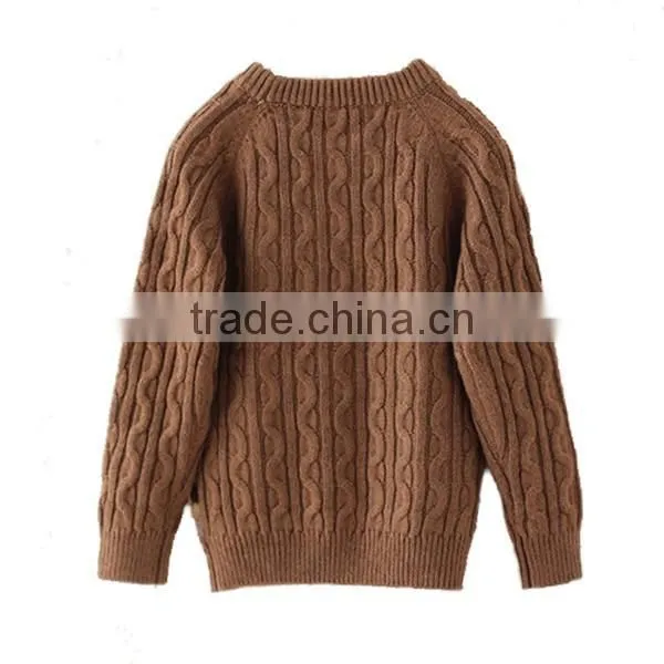 Army Green Round Neck Boys Combat Pullover Sweater photo-3