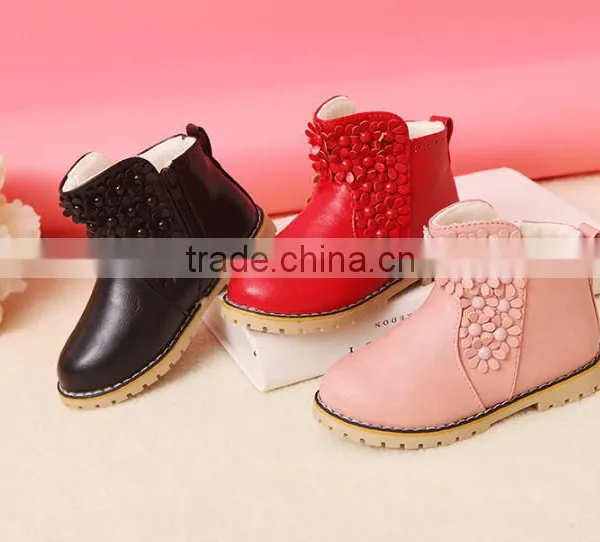 Zm40347b Flowers Design Children Warm Boots Winter Snow Shoes photo-4