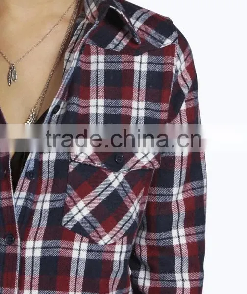 Fashion Classical Casual Women Plaid Shirt New Design Shirts photo-2