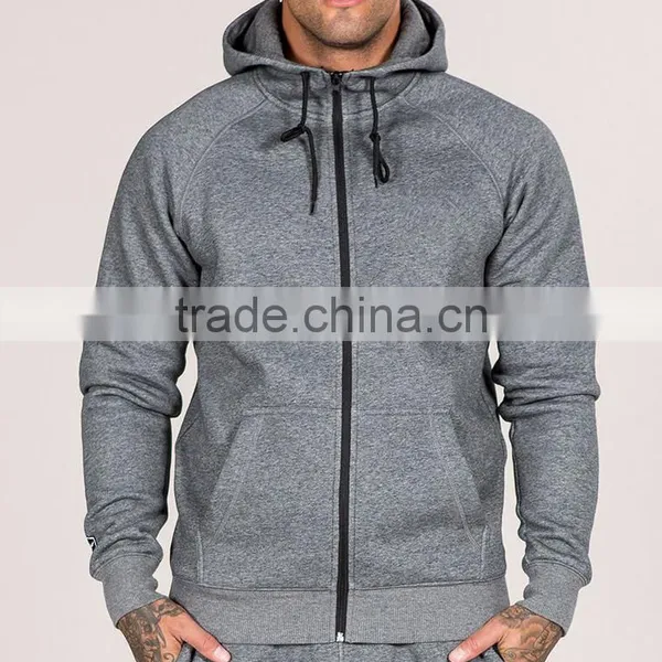 High Quality Long Sleeve Zipped Pockets Mens Track Top Plain Tracksuit photo-2