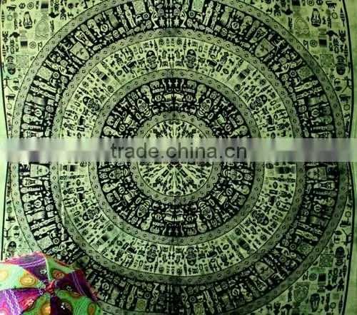 Tree of Life Tapestry Wall Art Hippie Tapestry Mandala Tapestry Green photo-5