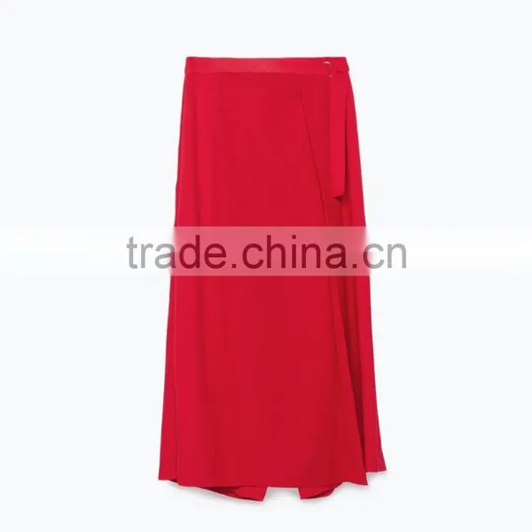 100% Polyester Buckle Waist Sarong Long Skirt With Loose Cut Design photo-6