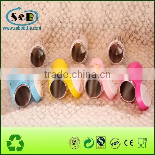Lovely /colorful Stainless Steel Inner Plastic Outer Water Bottle Mini Can photo-2