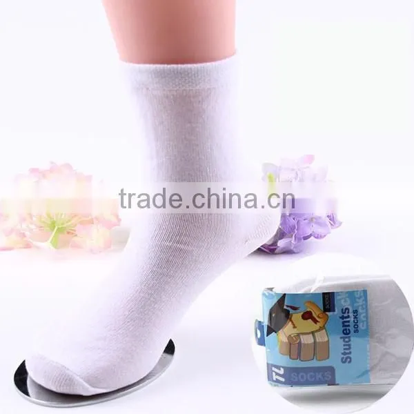 White Cotton Children School Students Socks