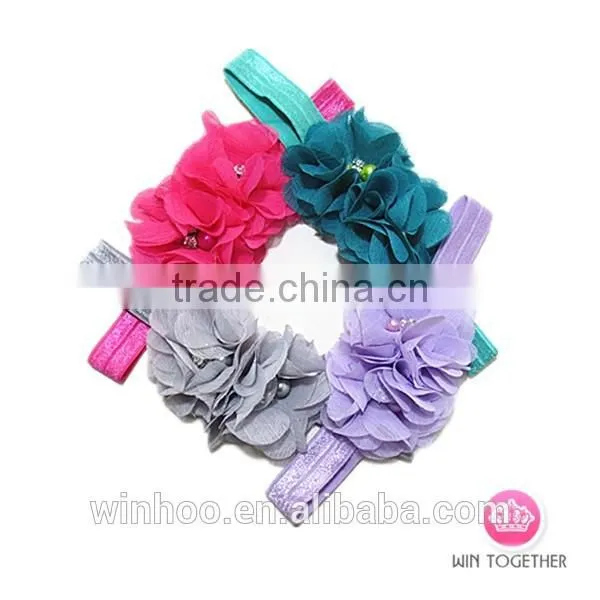 2015 Hottest Elastic Bead Flower Hairband for Chirldren photo-2