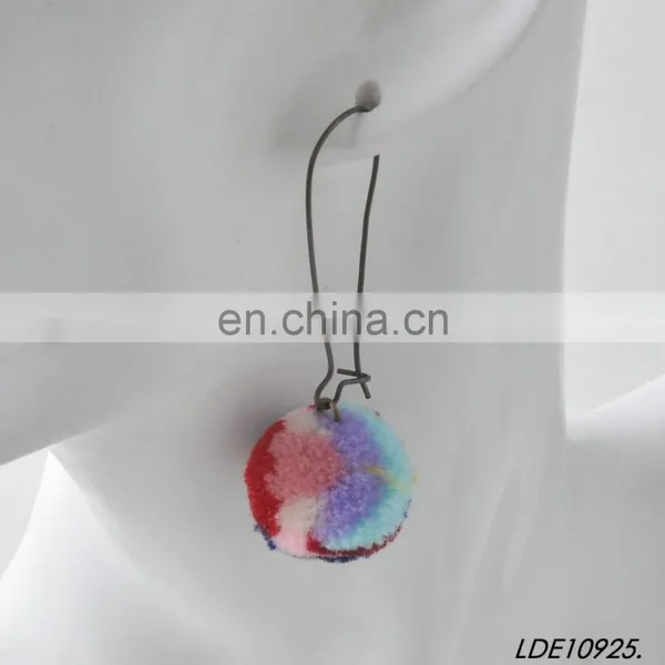 Fashion Colorful Fluffy Earrings Pom Pom Earrings photo-6