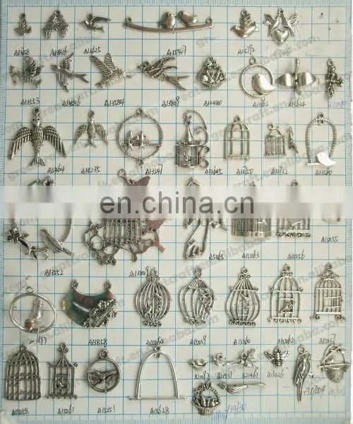 Zinc Alloy Bird Cage Charm / Bird Cage Pendants For Handcaft
