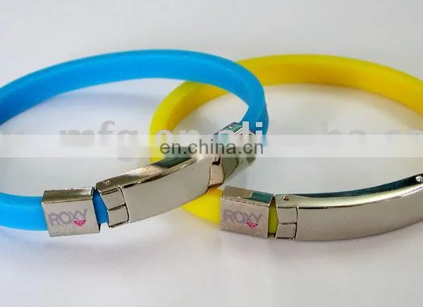 Custom Silicone Wristband With Metal Hook;rfid Silicone Wristbands;1 Inch Silicone Wristband