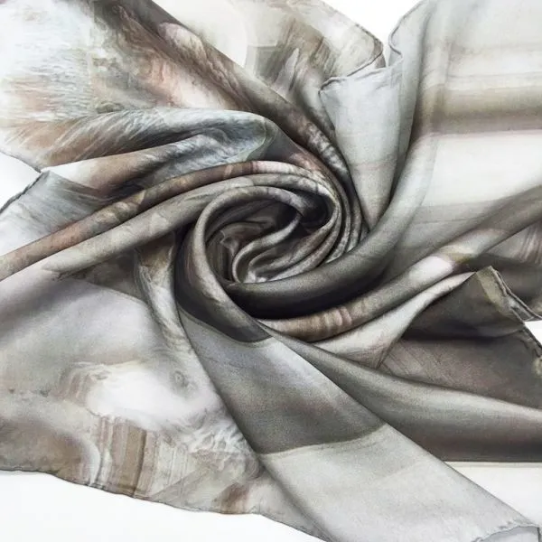 Hangzhou Hand Rolled Custom Digital Print 100% Satin Silk Scarf photo-4