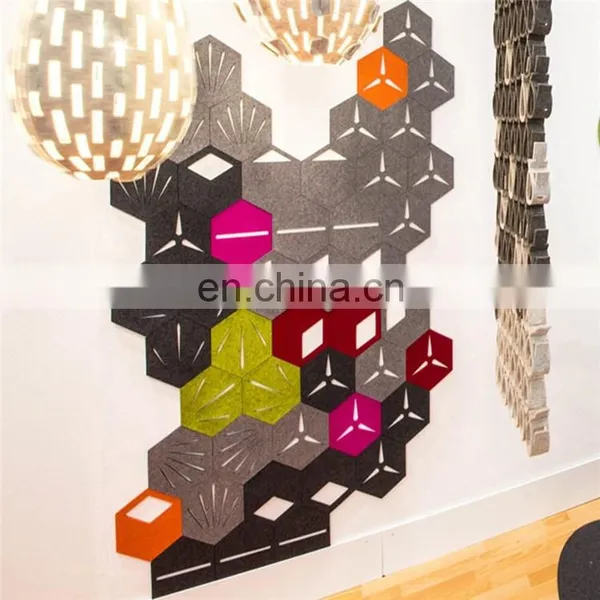 24 Hexagon Modern Urban Felt Wall Decals Kit Stylish Modern Office Decoration Felt Wall Art Stickers photo-6