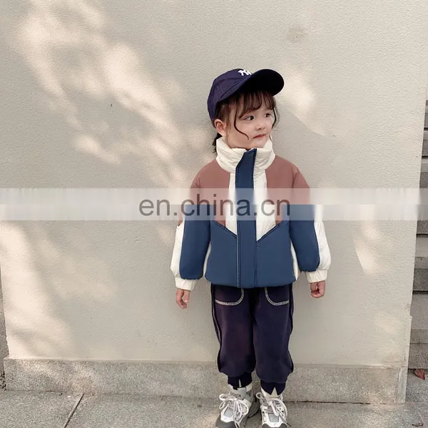 4246/High Quality Wholesale Kids Winter Clothes Baby Fashionable Warm Color Blocking Sports Coat photo-3