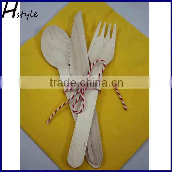 Factory Sale Fancy Handle Disposable Wooden Knife Fork Spoon SPT013B photo-3