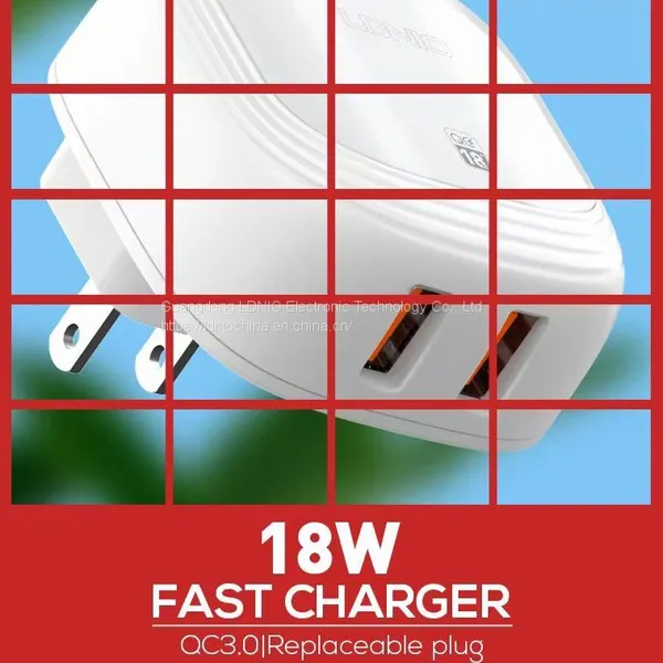 18W FAST CHARGER TWO QC3.0 USB REPLACEABLE PLUG: UK/EU/US photo-3