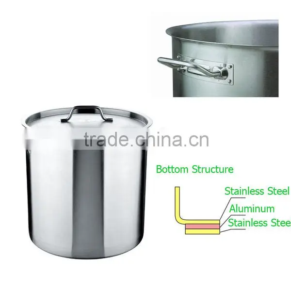 Large Tall Stainless Steel Stock Pot With Compound Bottom photo-3